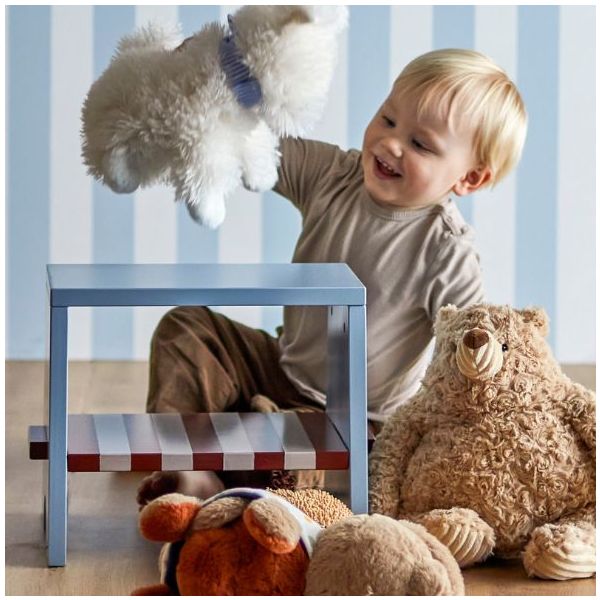 Tabouret enfant Liova - Bordeaux / Bleu Ciel