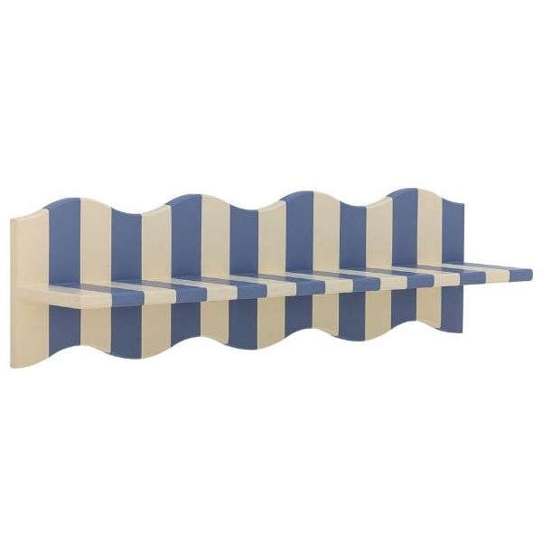 Étagère murale en bois Bubbi - Bleu / Beige