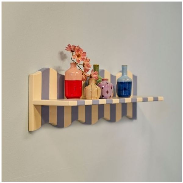 Étagère murale en bois Bubbi - Bleu / Beige