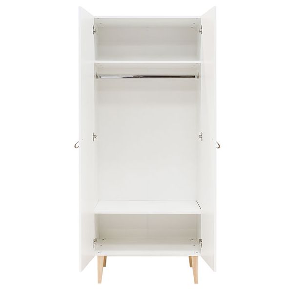 2 doors Wardrobe Indy - White/natural