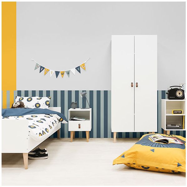 2 doors Wardrobe Indy - White/natural