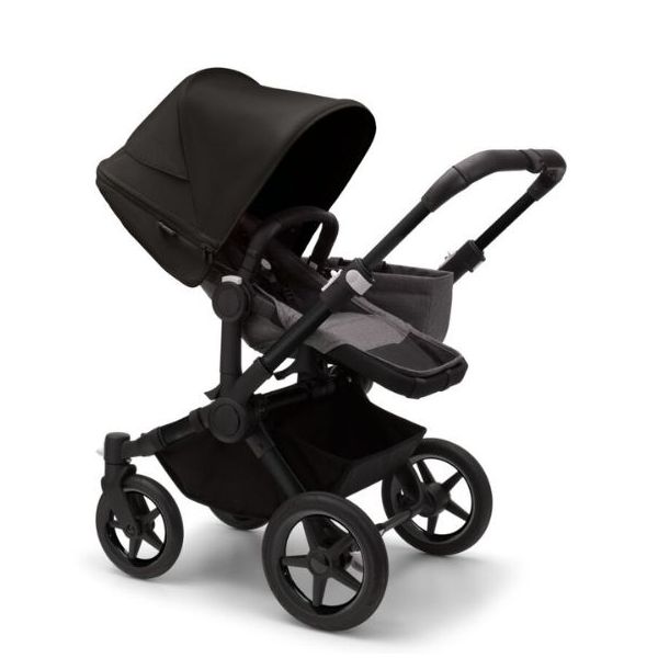 Poussette Naissance et 2e âge Donkey 5 Mono - Noir / Gris Chiné - Couleur de capote au choix