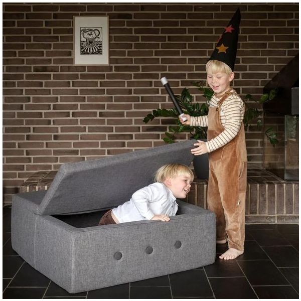 Matelas Pliable Carré - Gris Foncé / Gris