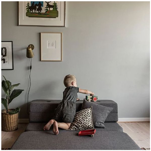 Sofa 3F (120 cm) - Blue / Grey