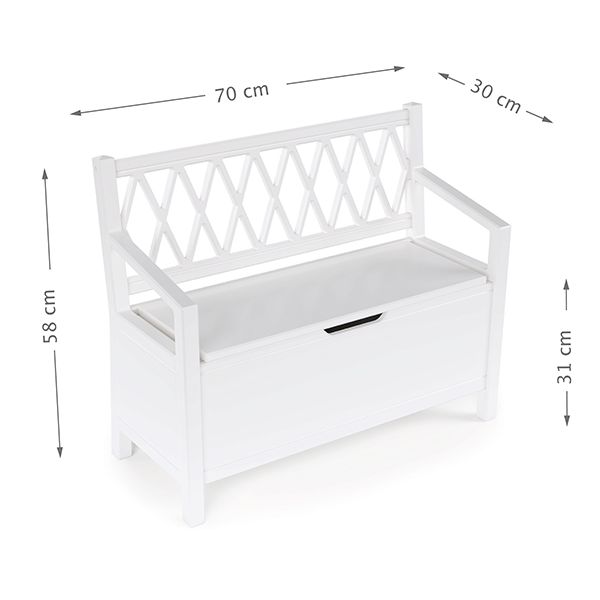 Banc de rangement Harlequin - Blanc