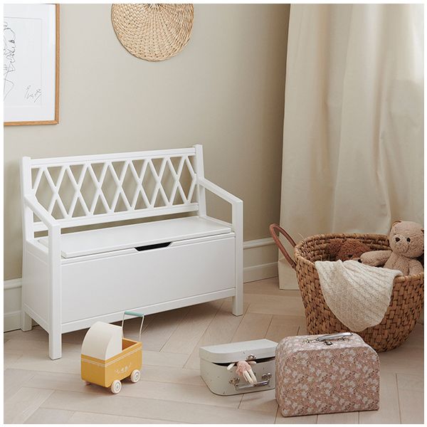 Banc de rangement Harlequin - Blanc
