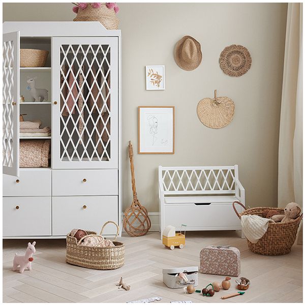 Banc de rangement Harlequin - Blanc