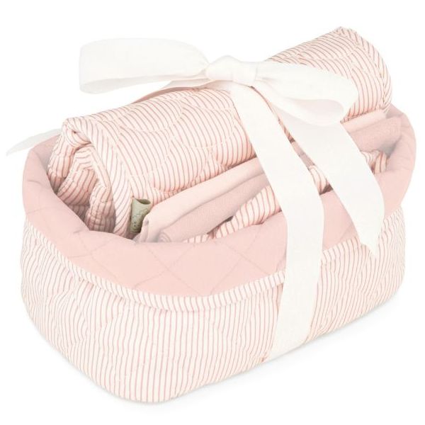 Babypflegekorb - Streifen Rosa