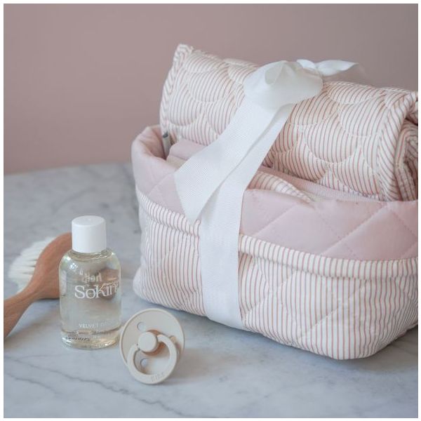 Babypflegekorb - Streifen Rosa