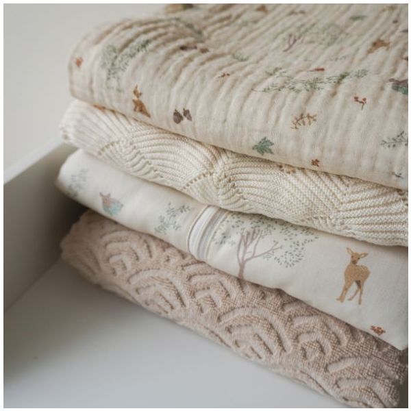 Scallop Baby Knit Blanket - Natural