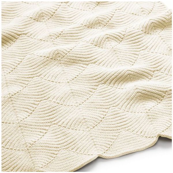 Scallop Baby Knit Blanket - Natural