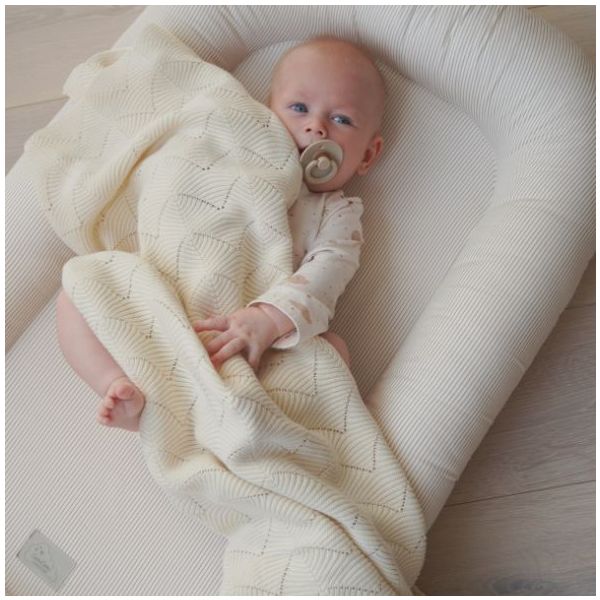 Scallop Baby Knit Blanket - Natural