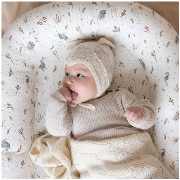 Scallop Baby Knit Blanket - Natural