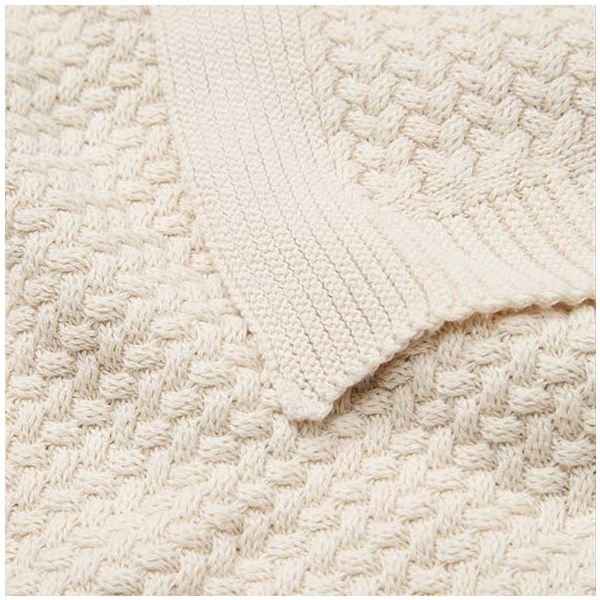 Couverture bébé en tricot Harper - Blanc Cassé