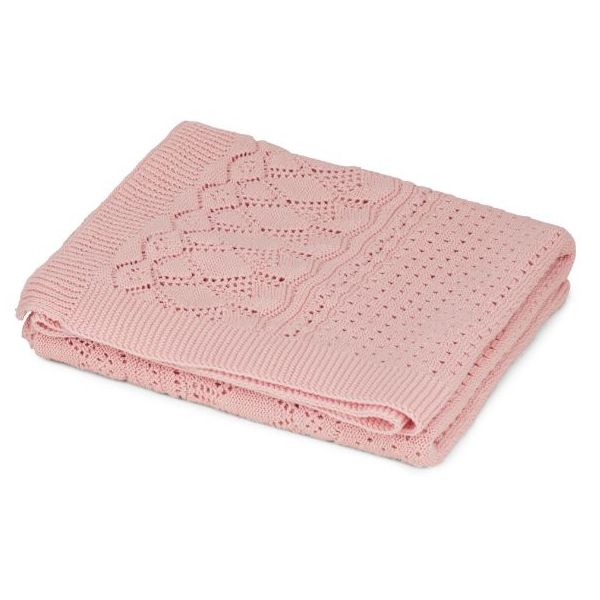 Couverture bébé en tricot Pointelle - Sorbet