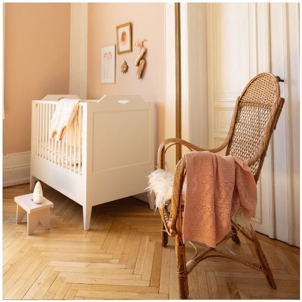 Couverture bébé en tricot Pointelle - Sorbet