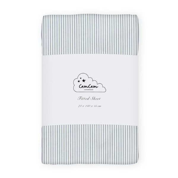 Drap Housse 70 x 140 cm - Rayures Bleu