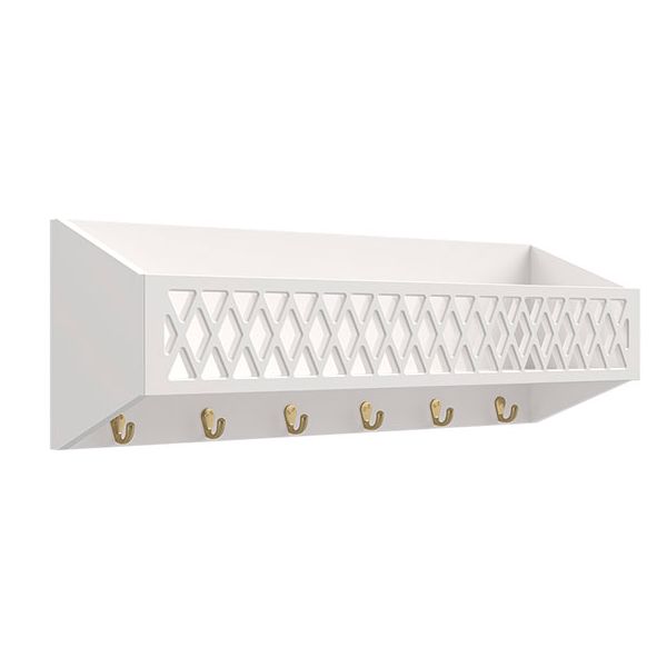 Etagère Harlequin avec patères - Blanc
