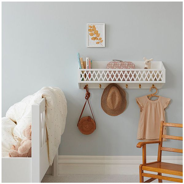 Etagère Harlequin avec patères - Blanc