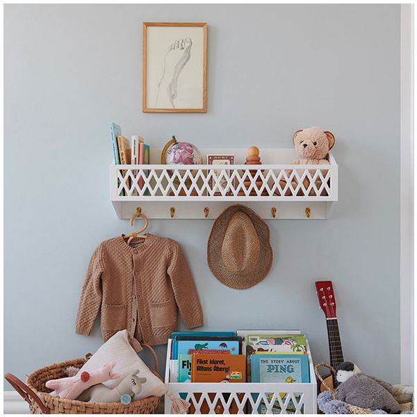 Etagère Harlequin avec patères - Blanc