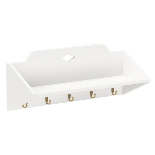Etagère Luca avec patères - Blanc