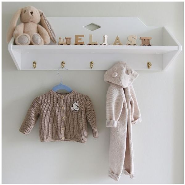 Doudou lapin Billie (29 cm) - Latte / Rayures Camel