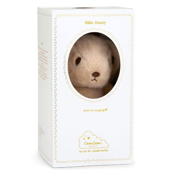 Doudou lapin Billie (29 cm) - Latte / Rayures Camel