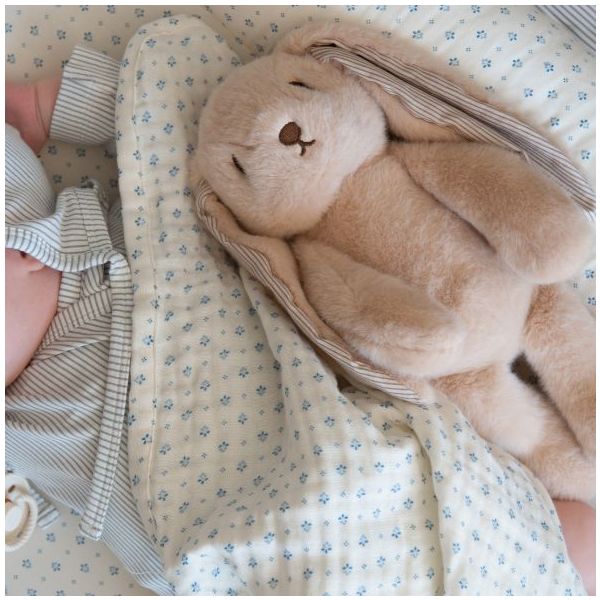 Doudou lapin Billie (29 cm) - Latte / Rayures Camel