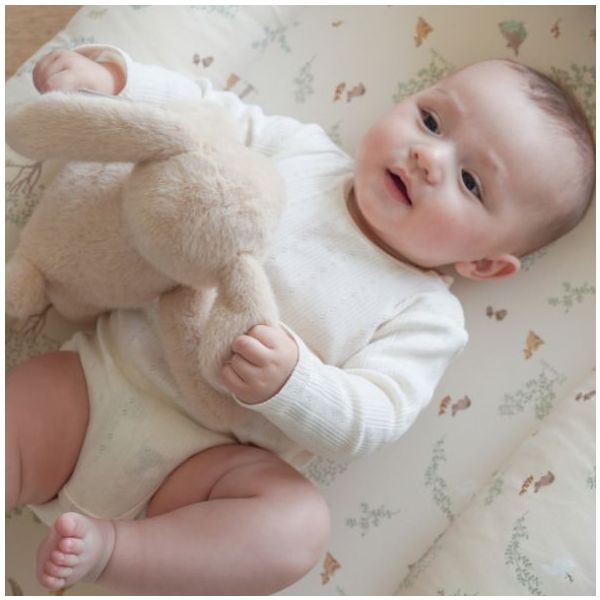 Doudou lapin Billie (29 cm) - Latte / Rayures Camel