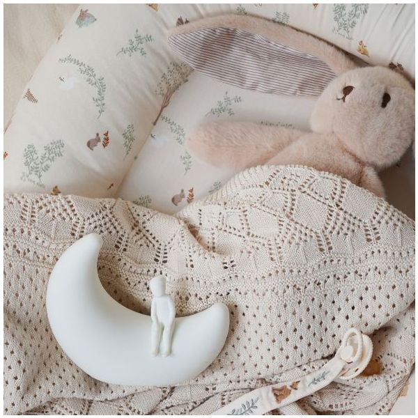Doudou lapin Billie (29 cm) - Latte / Rayures Camel