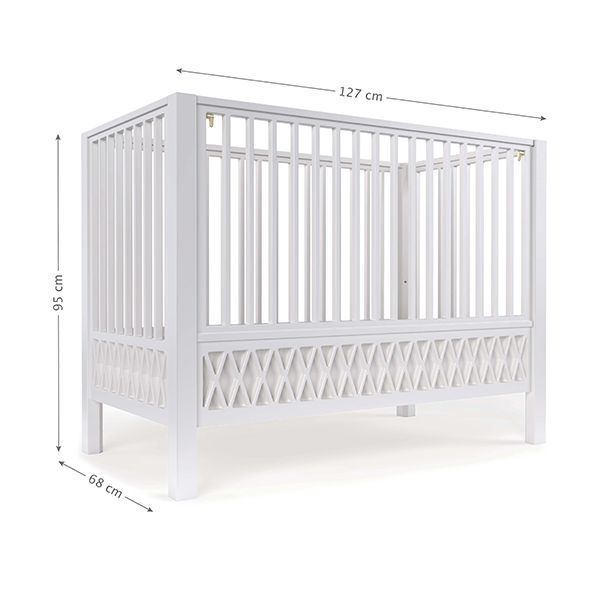 Lit bébé Harlequin 60 x 120 cm - Blanc
