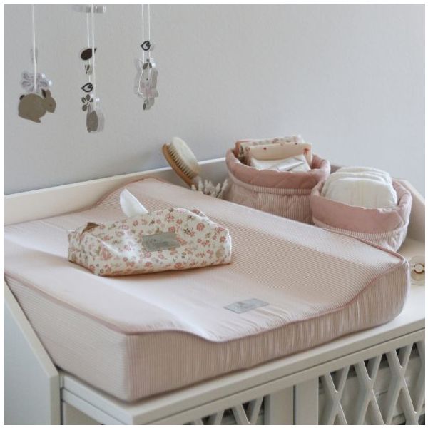 Matelas à langer avec doublure - Rayures Rose