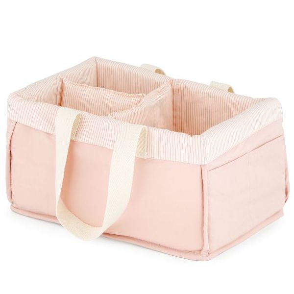 Panier organisateur de couches - Rayures Rose