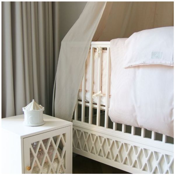 Parure de lit 140 x 200 - Rayures Rose