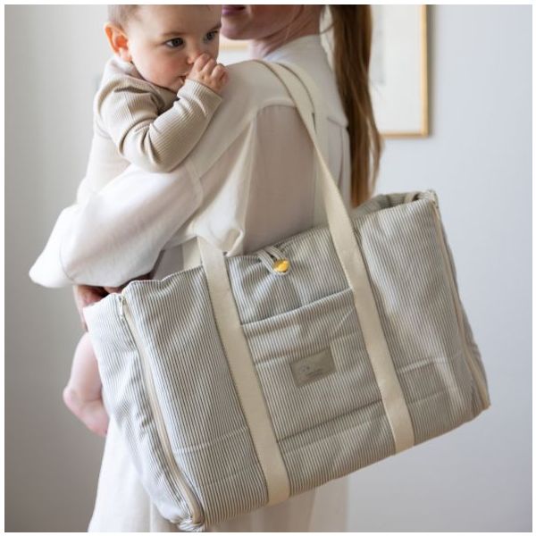 Sac à langer pliable - Rayures Bleu