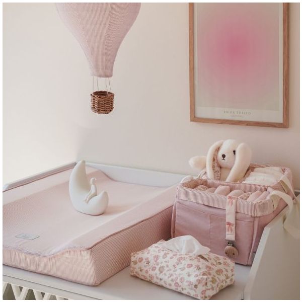 Set de 2 paniers de rangement - Rayures Rose