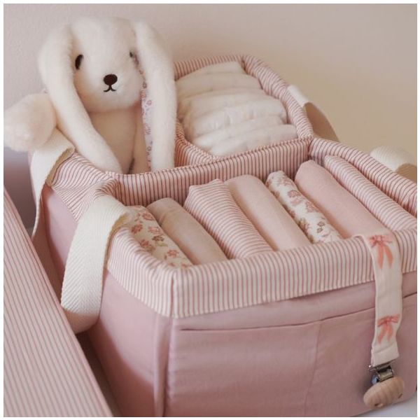 Set de 3 petits langes - Rayures Rose