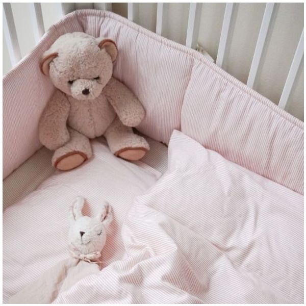 Tour de lit - Rayures Rose
