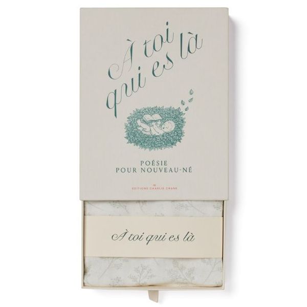 Poesie-Geschenkset & Mulltuch - À toi qui es là - Französisch