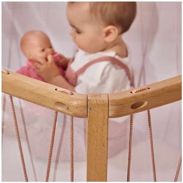 Babybett Kimi 66 x 120 cm - Matratze und Bio-Matratzenauflage inklusive - Bois de rose