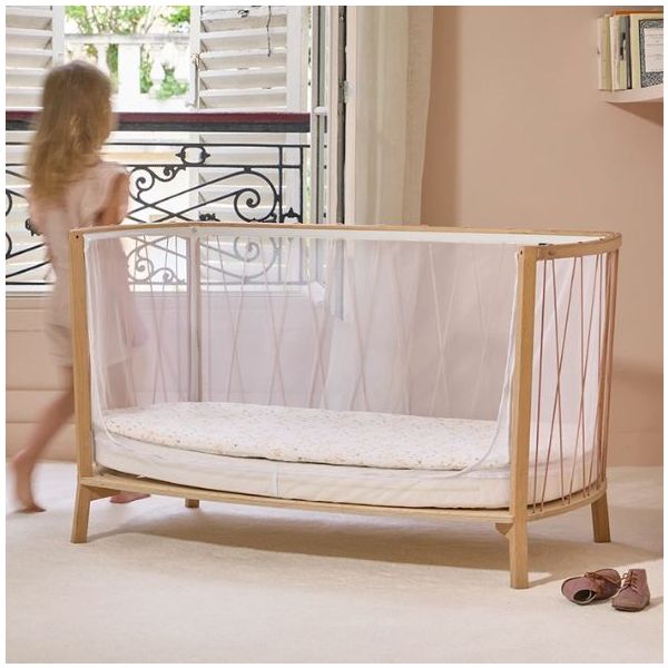 Babybett Kimi 66 x 120 cm - Matratze und Bio-Matratzenauflage inklusive - Bois de rose