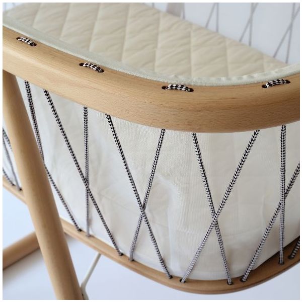 Wiege Kumi - Matratze aus Kokosfasern inklusive - Schwarz & Weiss