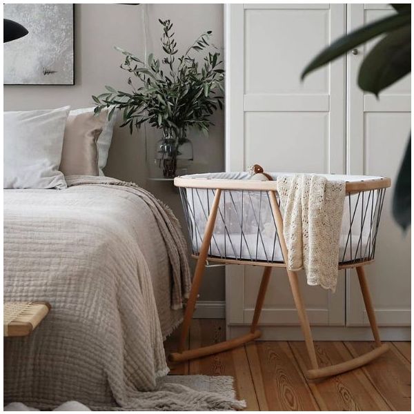 Wiege Kumi - Matratze aus Kokosfasern inklusive - Schwarz & Weiss