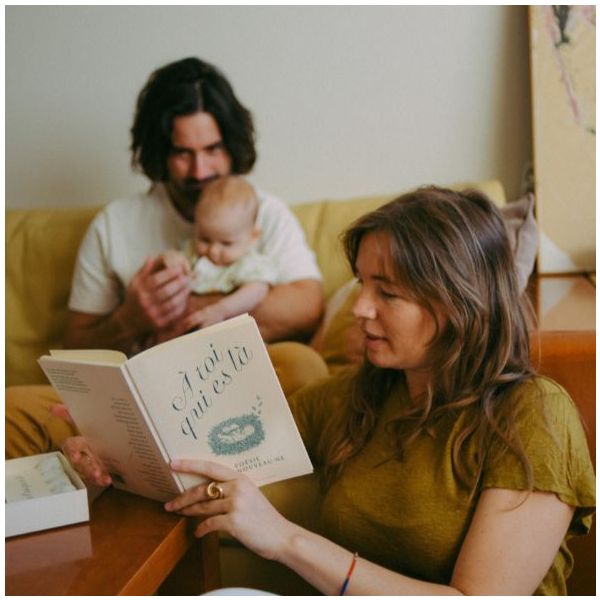 Poesie-Geschenkset & Mulltuch - À toi qui es là - Französisch