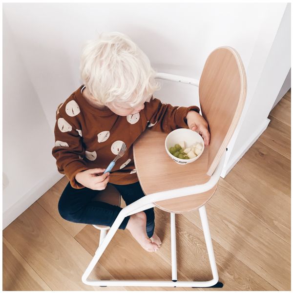 Tibu Convertible High Chair with Baby Set, Meal Tray & Mimosa Cushion – White – Display Model