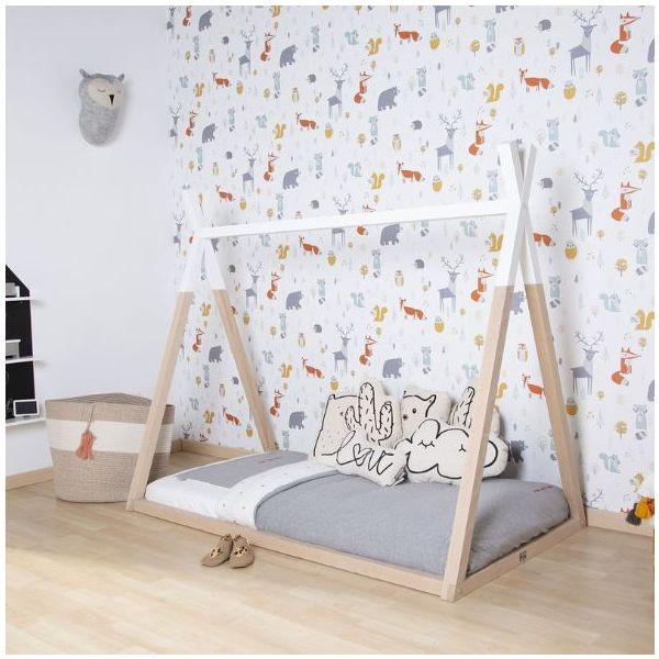 Lit Tipi 70 x 140 cm - Naturel / Blanc