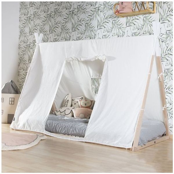Lit Tipi 90 x 200 cm - Naturel / Blanc