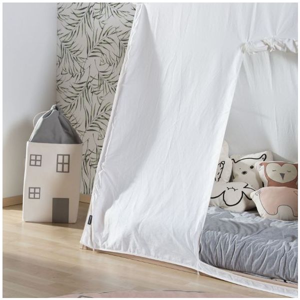 Lit Tipi 90 x 200 cm - Naturel / Blanc