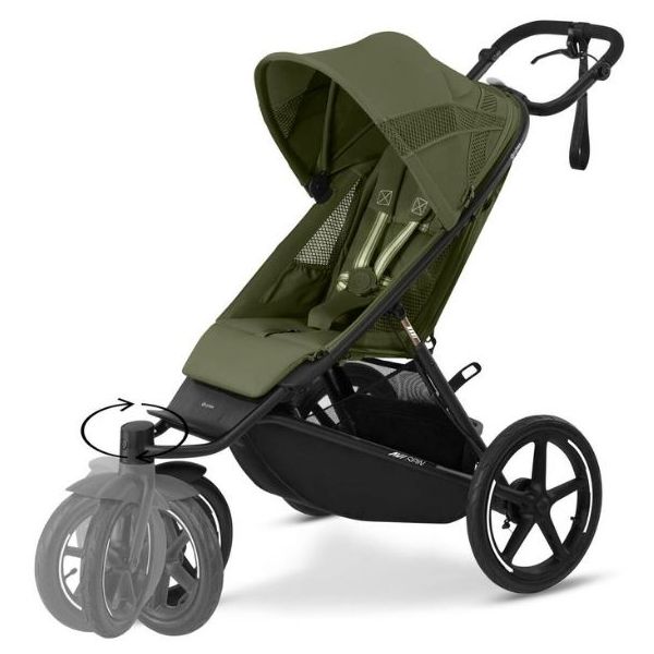 Poussette 2e âge Avi Spin - Noir / Vert Mousse