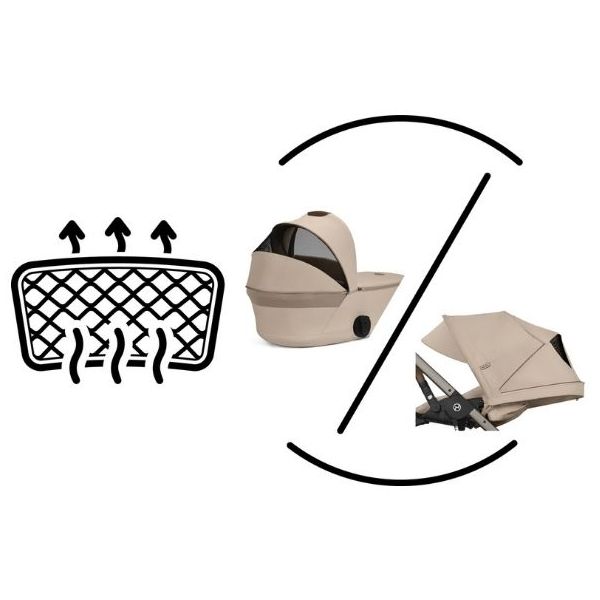 Poussette Naissance et 2e âge Balios S Lux - Nacelle pliable - Beige Amande